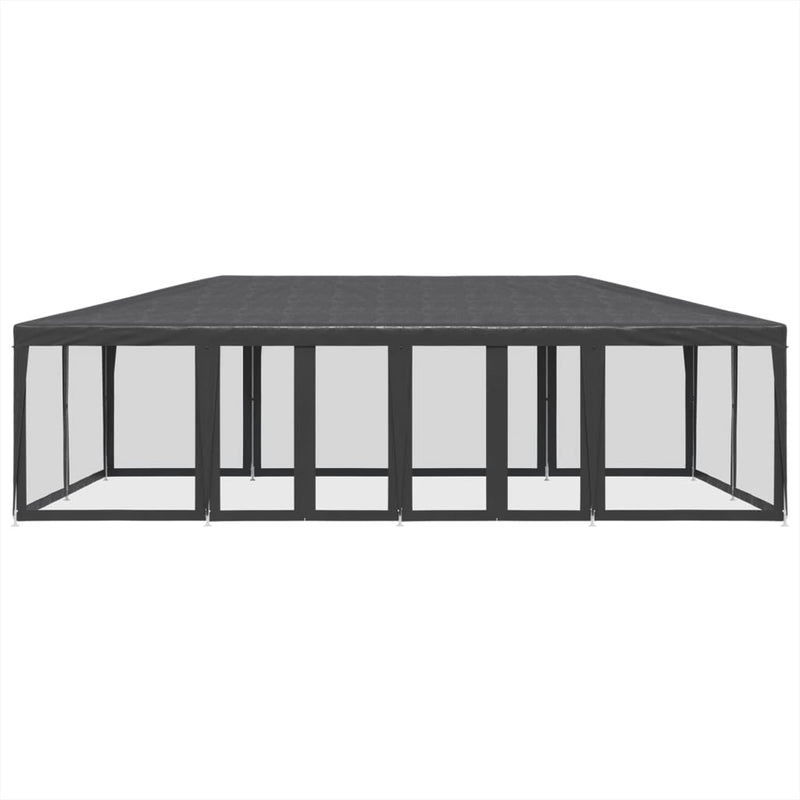 Party Tent with 12 Mesh Sidewalls Anthracite 8x4 m HDPE