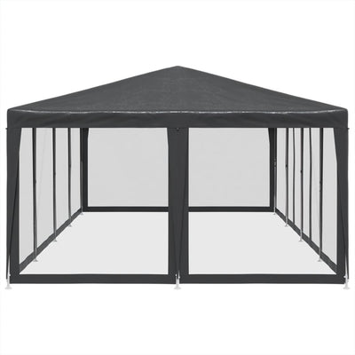 Party Tent with 12 Mesh Sidewalls Anthracite 8x4 m HDPE