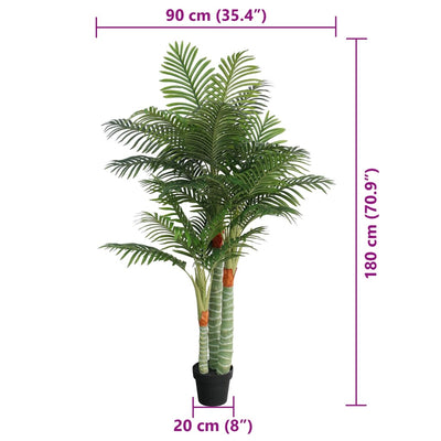 Artificial Palm Tree with 3 Trunks Green 180 cm PP