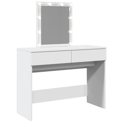 Dressing Table with LED White 100x40x130 cm