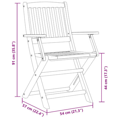 5 Piece Folding Garden Dining Set Solid Wood Acacia