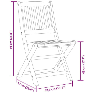 5 Piece Folding Garden Dining Set Solid Wood Acacia