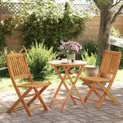 3 Piece Folding Bistro Set Solid Wood Acacia