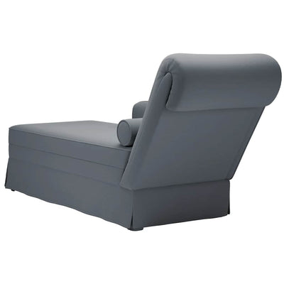 Chaise Lounge with Bolster and Right Armrest Dark Grey Velvet