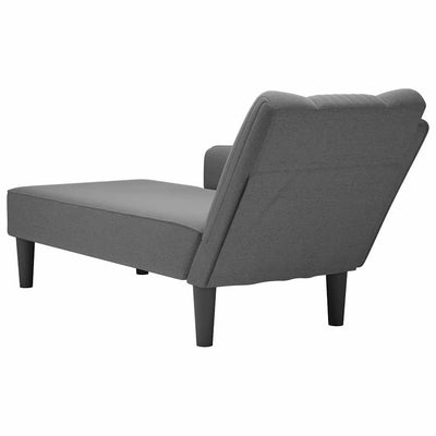 Chaise Lounge with Right Armrest Dark Grey Fabric