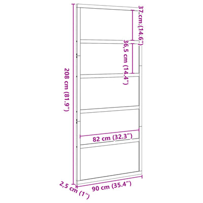 Barn Door White 90x208 cm Solid Wood Pine