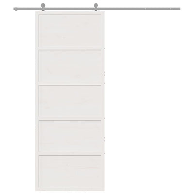 Barn Door White 80x208 cm Solid Wood Pine