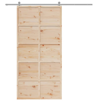 Barn Door 100x208 cm Solid Wood Pine