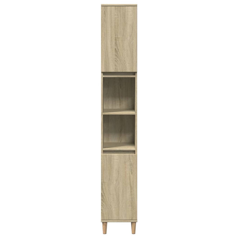 Bathroom Cabinet Sonoma Oak 30x30x190 cm Engineered Wood