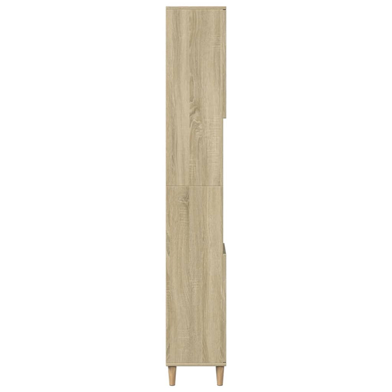 Bathroom Cabinet Sonoma Oak 30x30x190 cm Engineered Wood