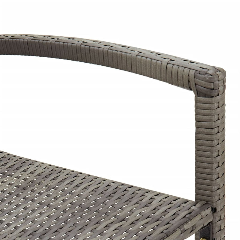 5 Piece Garden Bar Set Grey Solid Wood Acacia and Poly Rattan