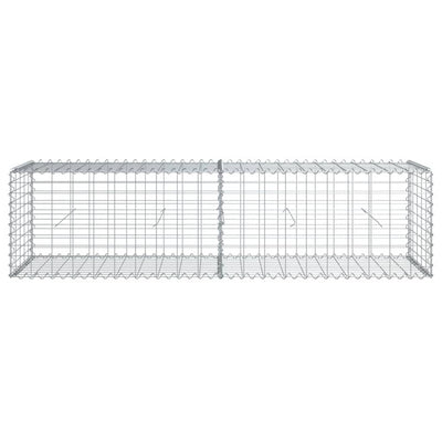 Gabion Basket with Cover 200x50x50 cm Galvanised Iron