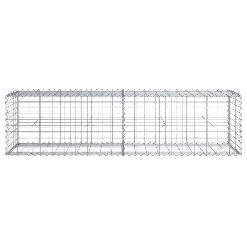 Gabion Basket with Cover 200x50x50 cm Galvanised Iron