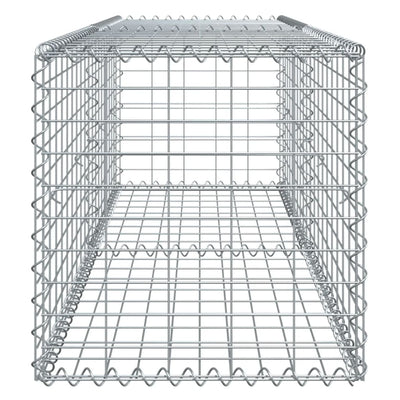 Gabion Basket with Cover 200x50x50 cm Galvanised Iron