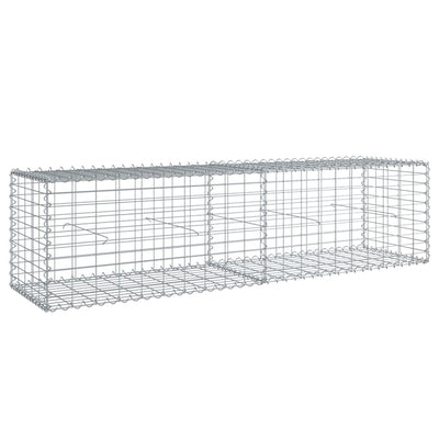 Gabion Basket with Cover 200x50x50 cm Galvanised Iron