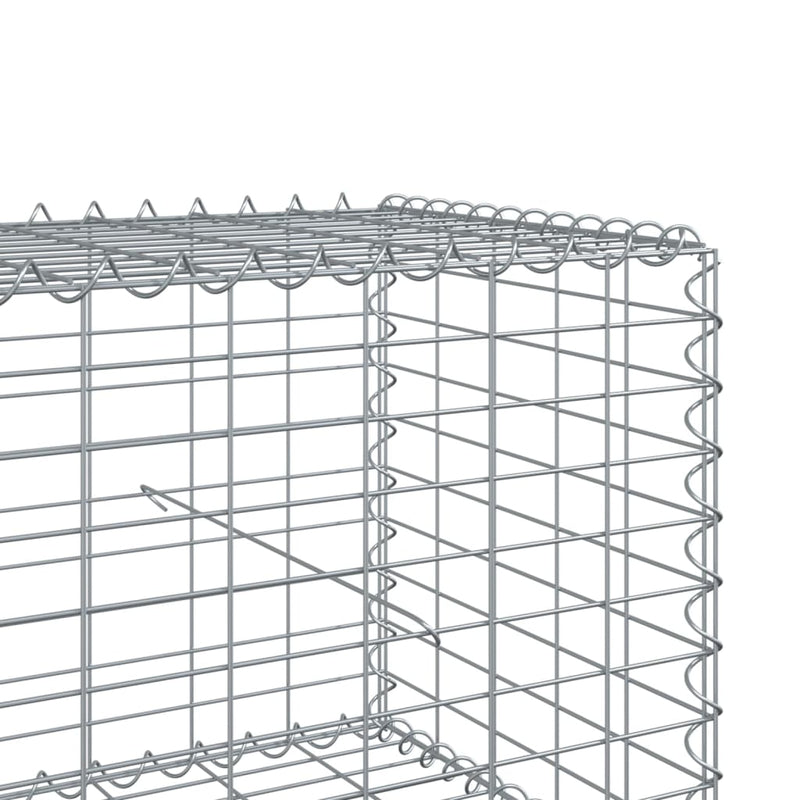 Gabion Basket with Cover 200x50x50 cm Galvanised Iron