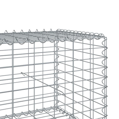 Gabion Basket with Cover 400x50x50 cm Galvanised Iron