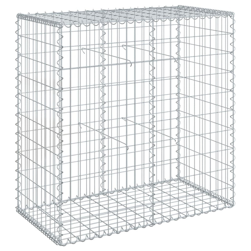 Gabion Basket with Cover 100x50x100 cm Galvanised Iron