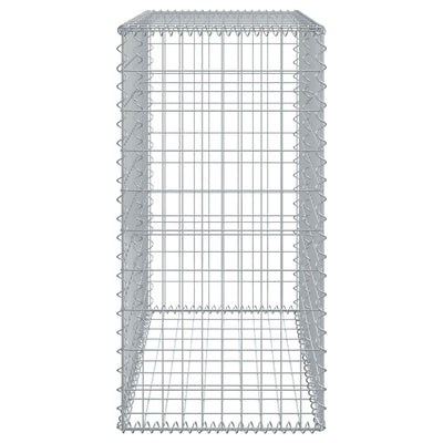 Gabion Basket with Cover 100x50x100 cm Galvanised Iron