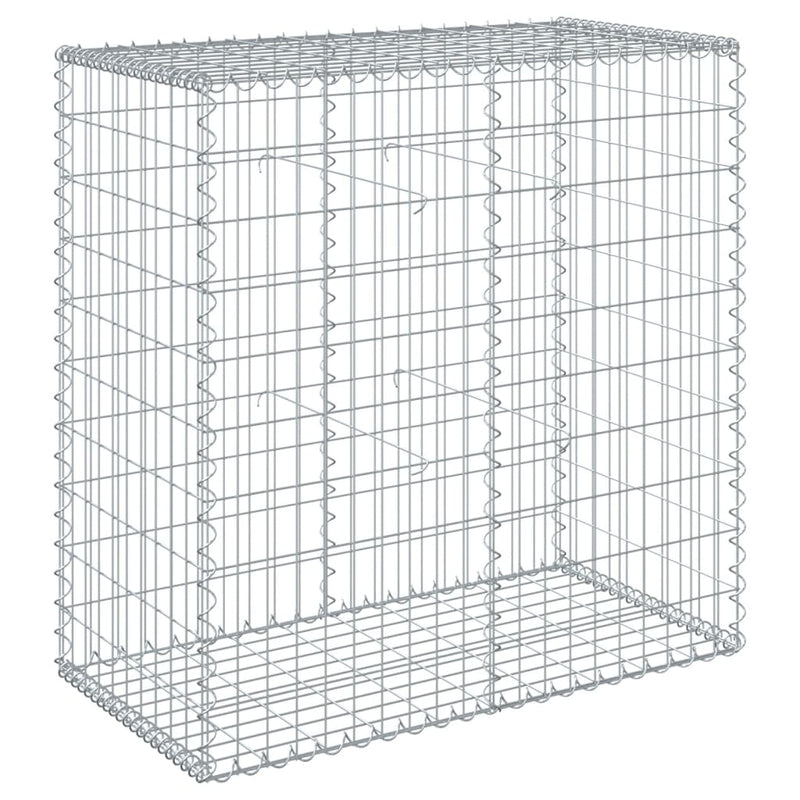 Gabion Basket with Cover 100x50x100 cm Galvanised Iron