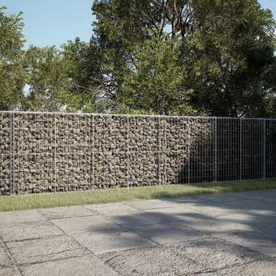 Gabion Basket with Cover 400x50x100 cm Galvanised Iron