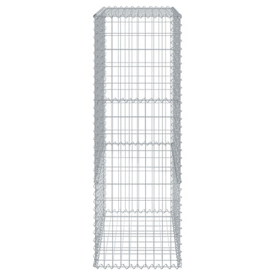 Gabion Basket with Cover 100x50x150 cm Galvanised Iron