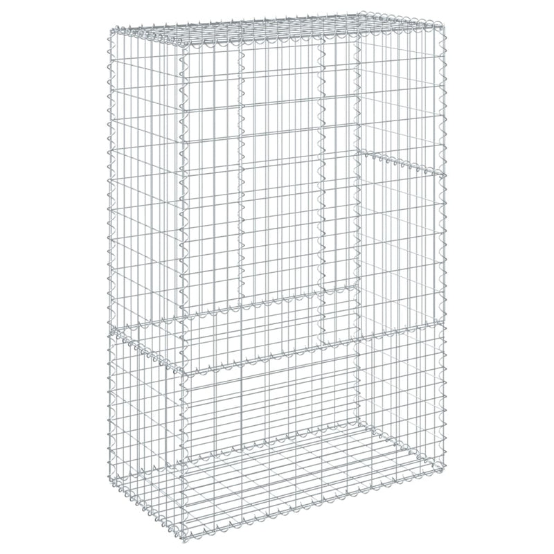 Gabion Basket with Cover 100x50x150 cm Galvanised Iron