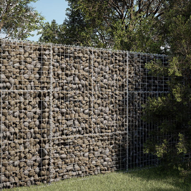 Gabion Basket with Cover 100x50x150 cm Galvanised Iron