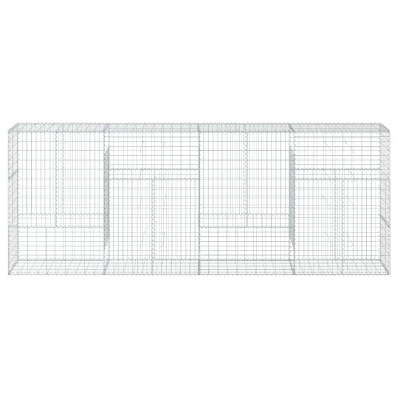 Gabion Basket with Cover 400x50x150 cm Galvanised Iron