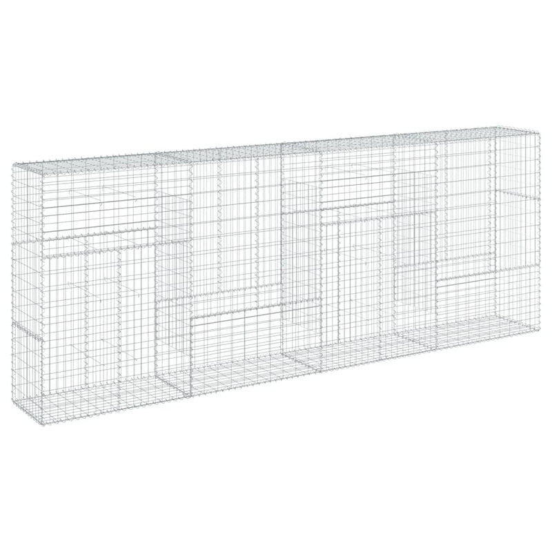 Gabion Basket with Cover 400x50x150 cm Galvanised Iron