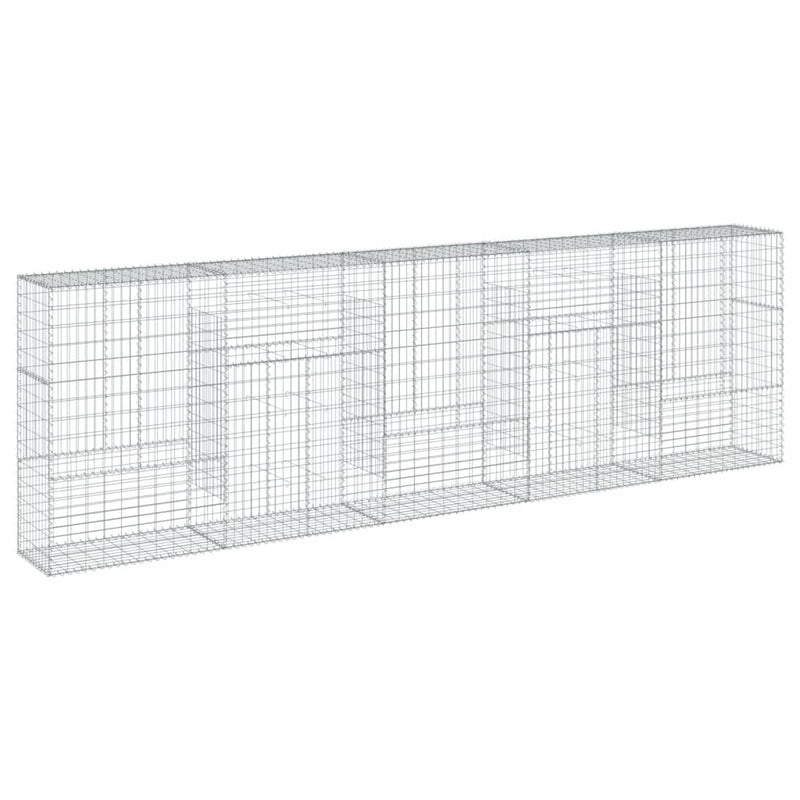 Gabion Basket with Cover 500x50x150 cm Galvanised Iron