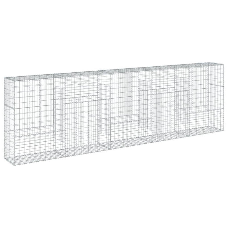 Gabion Basket with Cover 500x50x150 cm Galvanised Iron