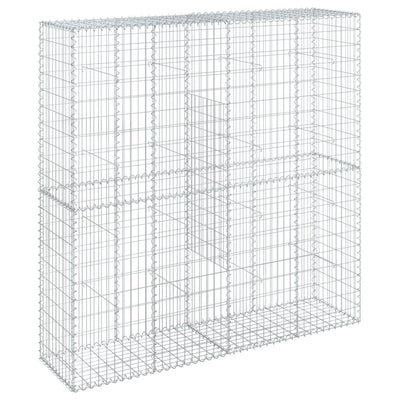 Gabion Basket with Cover 200x50x200 cm Galvanised Iron