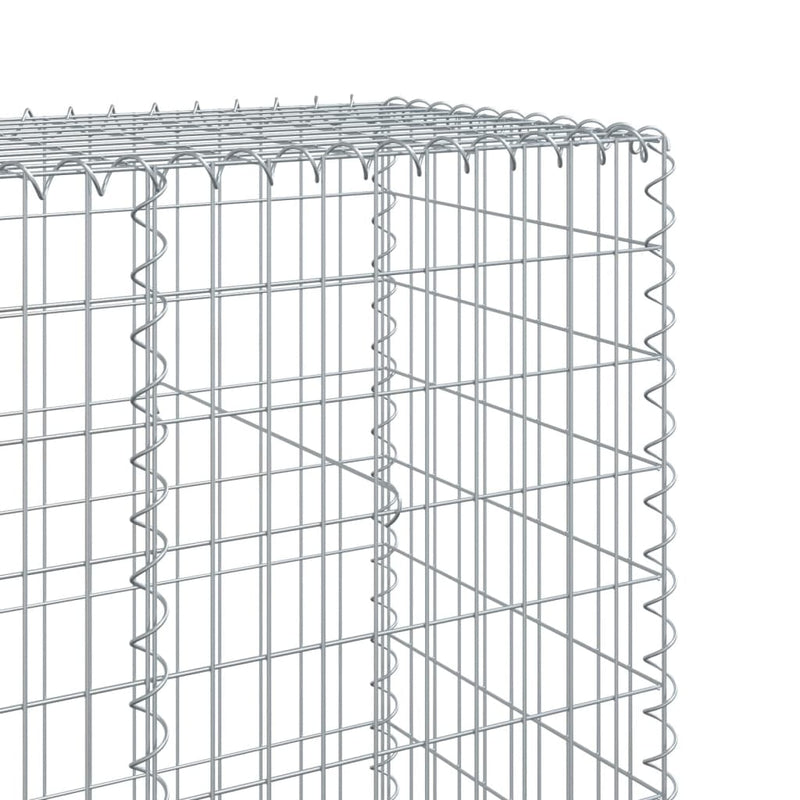 Gabion Basket with Cover 200x50x200 cm Galvanised Iron