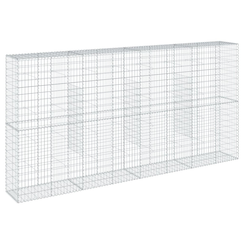 Gabion Basket with Cover 400x50x200 cm Galvanised Iron