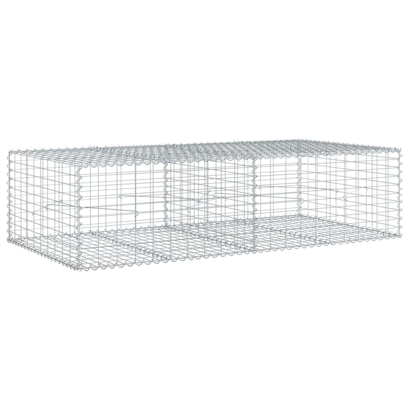 Gabion Basket with Cover 200x100x50 cm Galvanised Iron