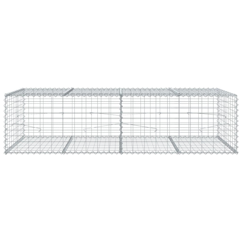 Gabion Basket with Cover 200x100x50 cm Galvanised Iron