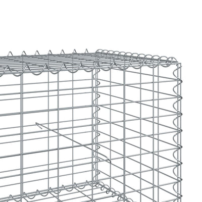 Gabion Basket with Cover 200x100x50 cm Galvanised Iron