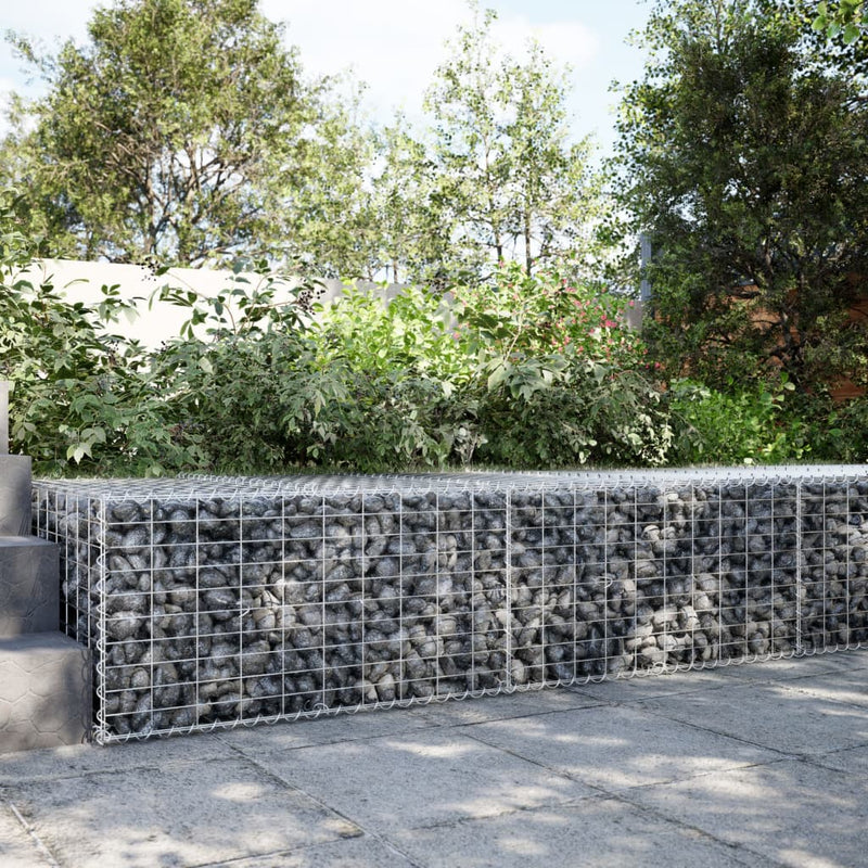 Gabion Basket with Cover 200x100x50 cm Galvanised Iron