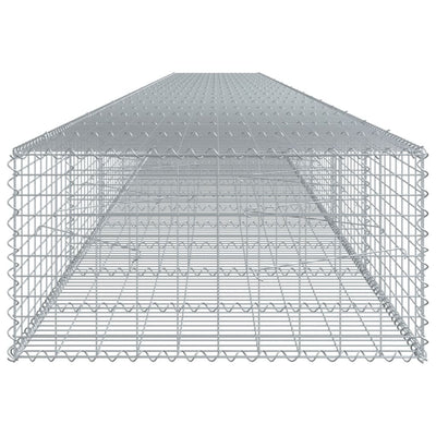 Gabion Basket with Cover 1000x100x50 cm Galvanised Iron