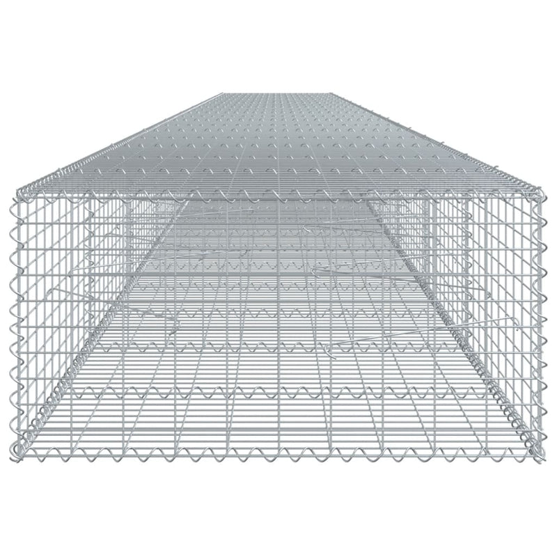 Gabion Basket with Cover 1000x100x50 cm Galvanised Iron