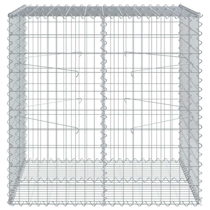 Gabion Basket with Cover 100x100x100 cm Galvanised Iron