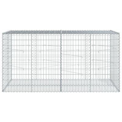 Gabion Basket with Cover 200x100x100 cm Galvanised Iron