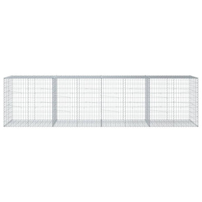 Gabion Basket with Cover 400x100x100 cm Galvanised Iron