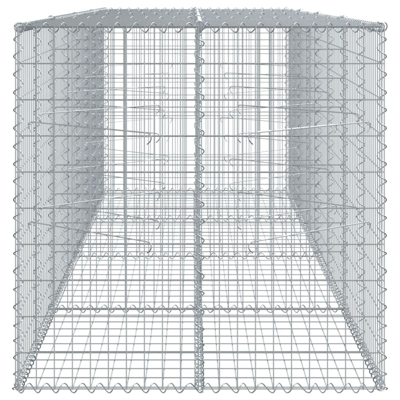 Gabion Basket with Cover 400x100x100 cm Galvanised Iron