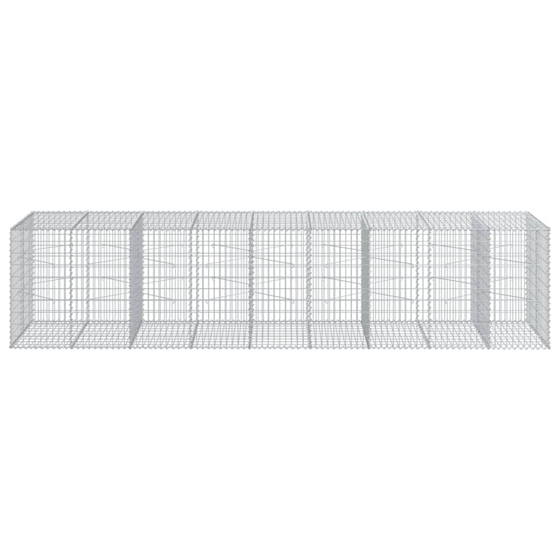 Gabion Basket with Cover 450x100x100 cm Galvanised Iron