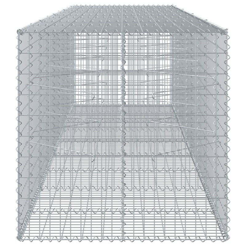 Gabion Basket with Cover 450x100x100 cm Galvanised Iron