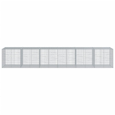 Gabion Basket with Cover 600x100x100 cm Galvanised Iron