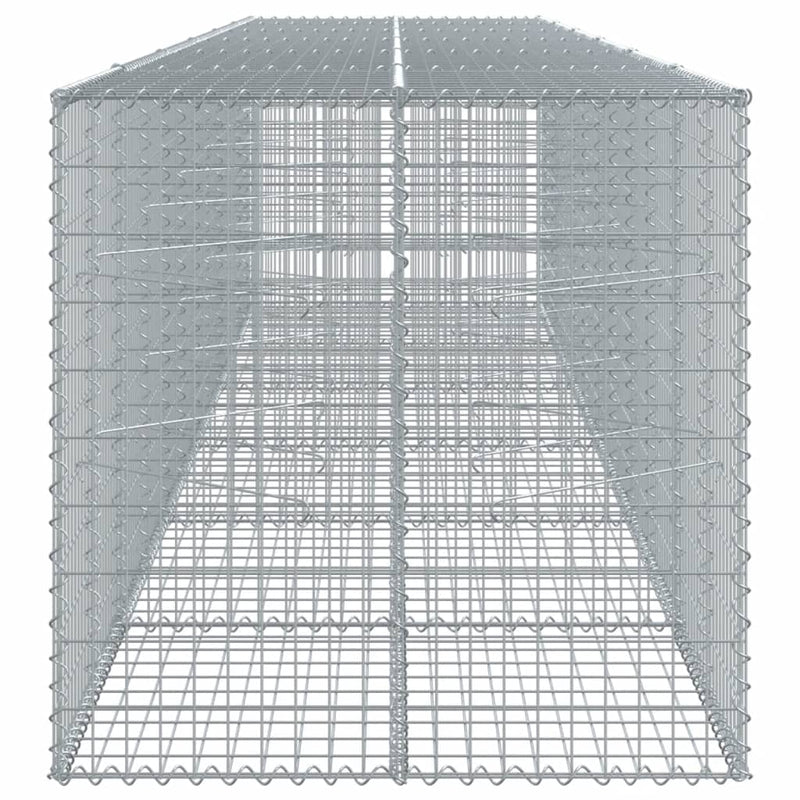 Gabion Basket with Cover 600x100x100 cm Galvanised Iron