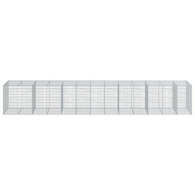 Gabion Basket with Cover 650x100x100 cm Galvanised Iron